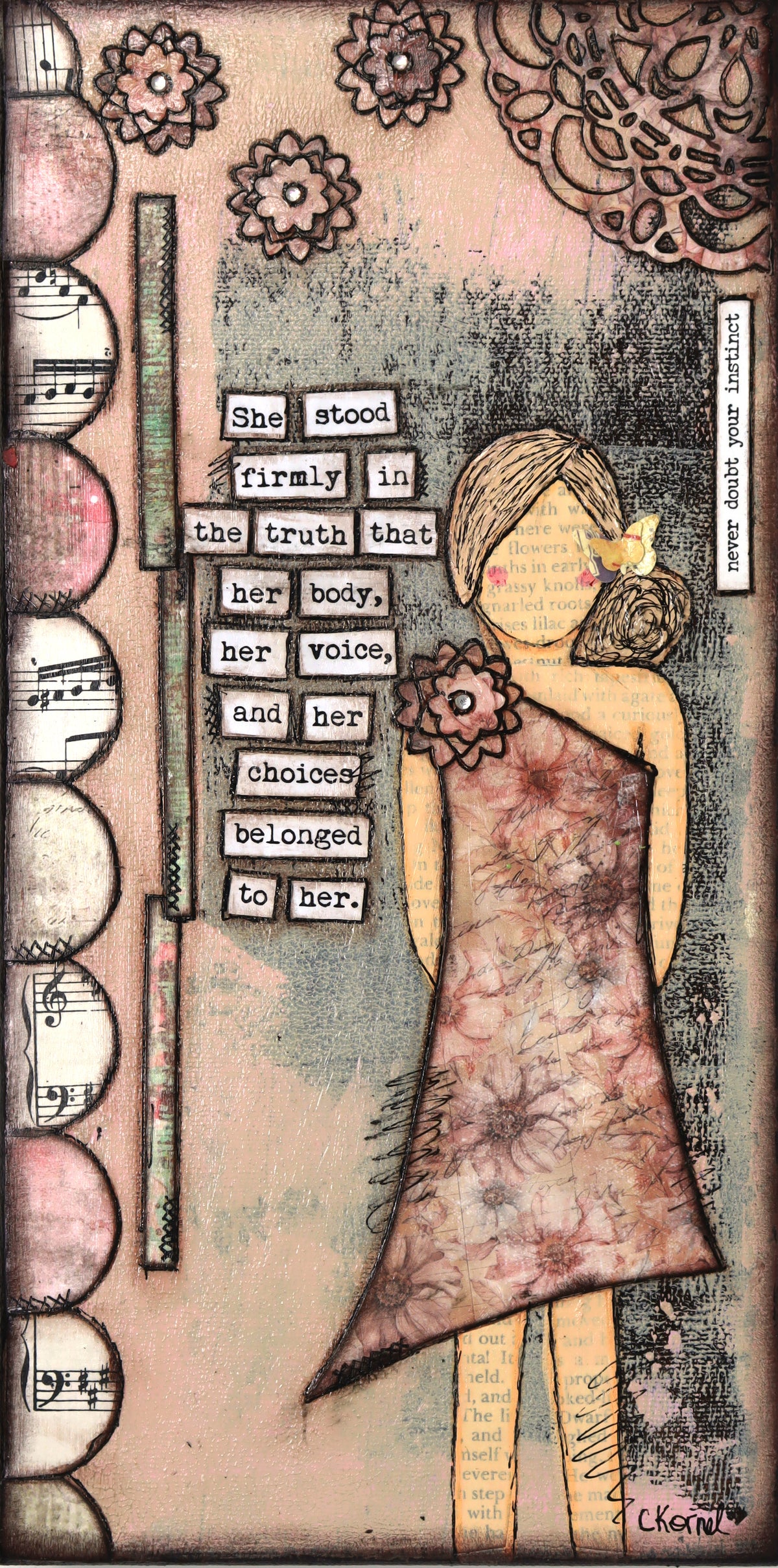 "She Art" Original Canvas -She stood firmly in the truth that her body, her voice. and her choices belonged to her. - Fearless hART