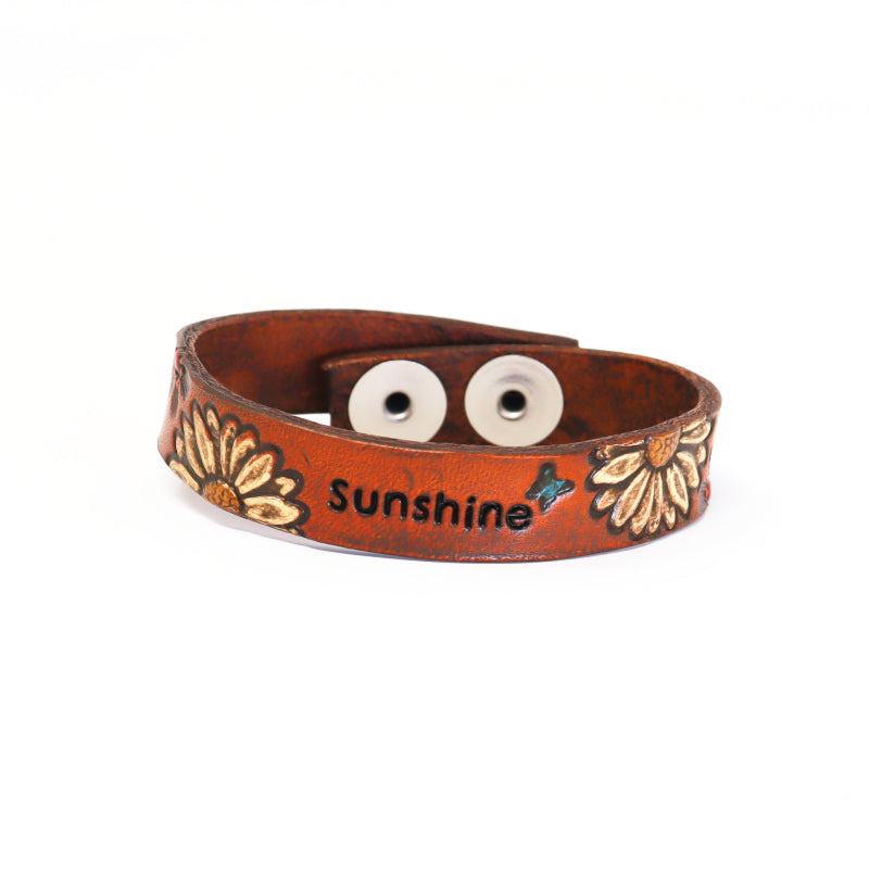 Floral - Daisy with Word Bracelet