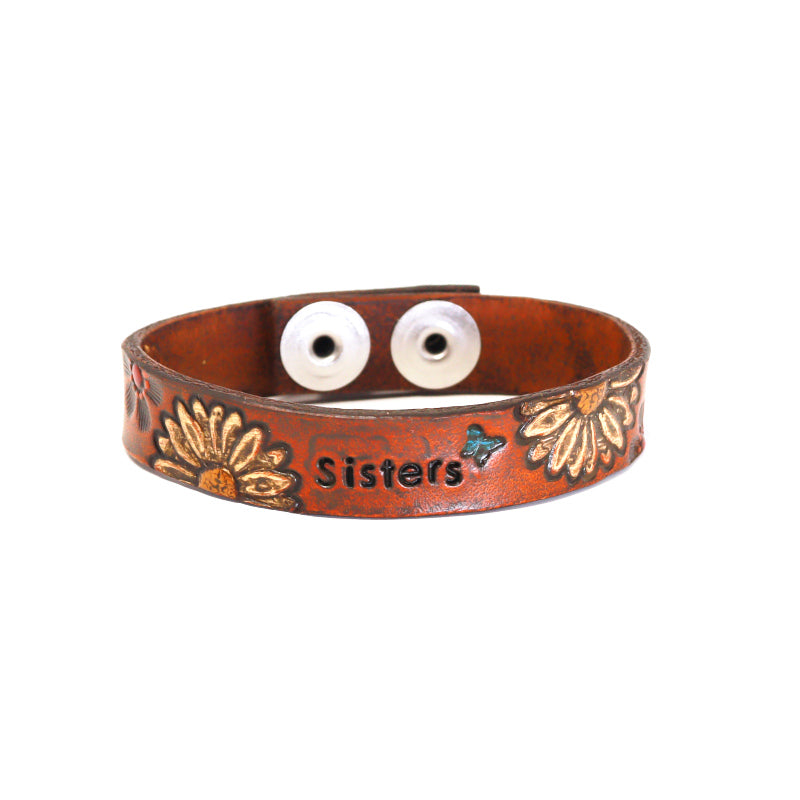 Floral - Daisy with Word Bracelet