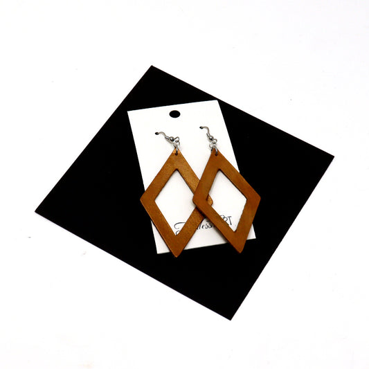 Shape Drop Earrings - Leather