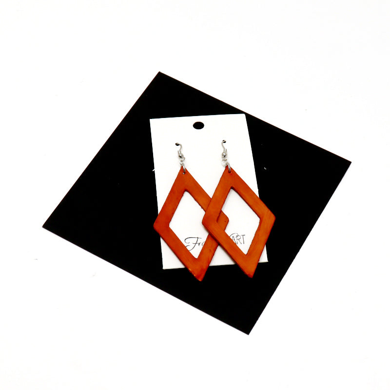 Shape Drop Earrings - Leather