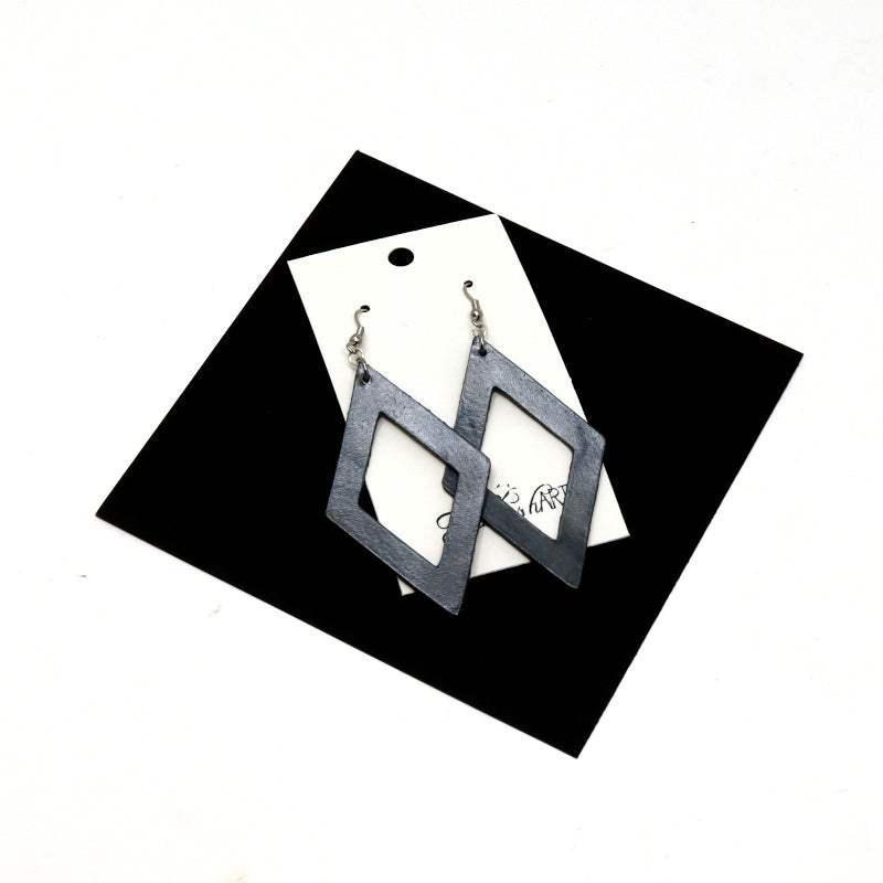 Shape Drop Earrings - Leather