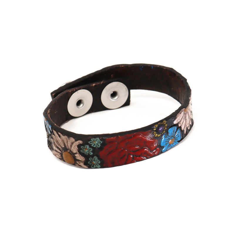 Floral - Red Roses with Word  Bracelet