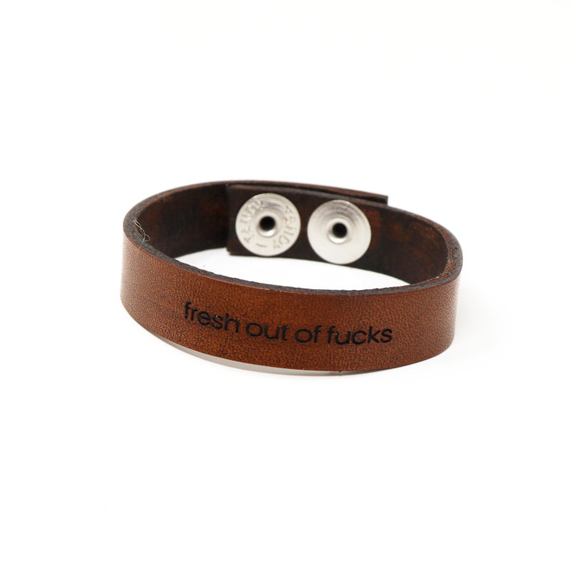 Feisty Phrases - Leather Bracelet