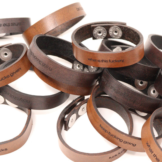 Feisty Phrases - Leather Bracelet