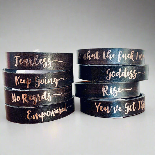 Last Look - Gold Foil Overlay - Leather Bracelet