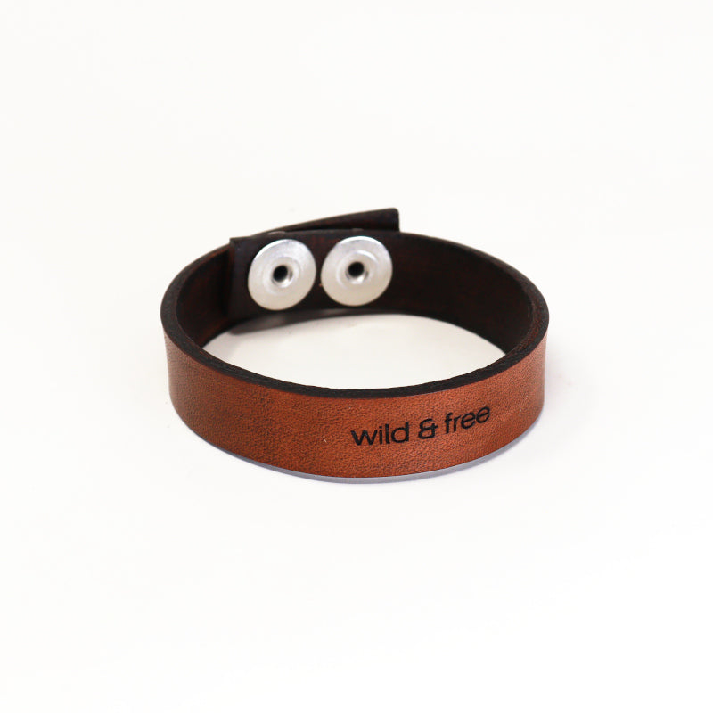 Engraved words Leather Bracelets