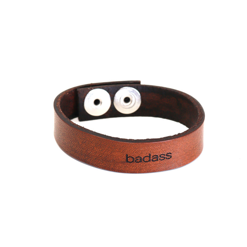 Engraved words Leather Bracelets