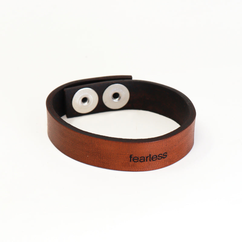 Engraved words Leather Bracelets