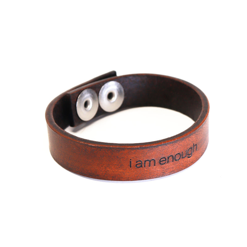 Engraved words Leather Bracelets