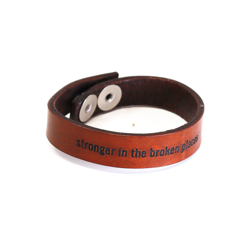 Engraved words Leather Bracelets