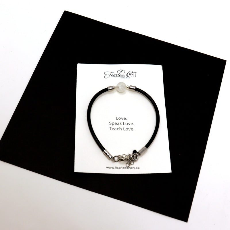 Simple Truth - Gemstone Bracelet on Leather Cord