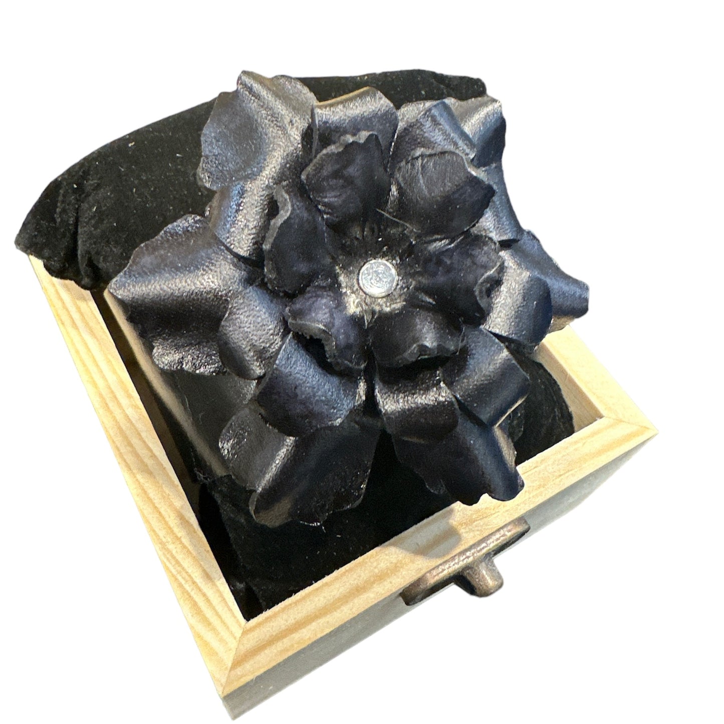 Sculpted Flower - Leather Cuff