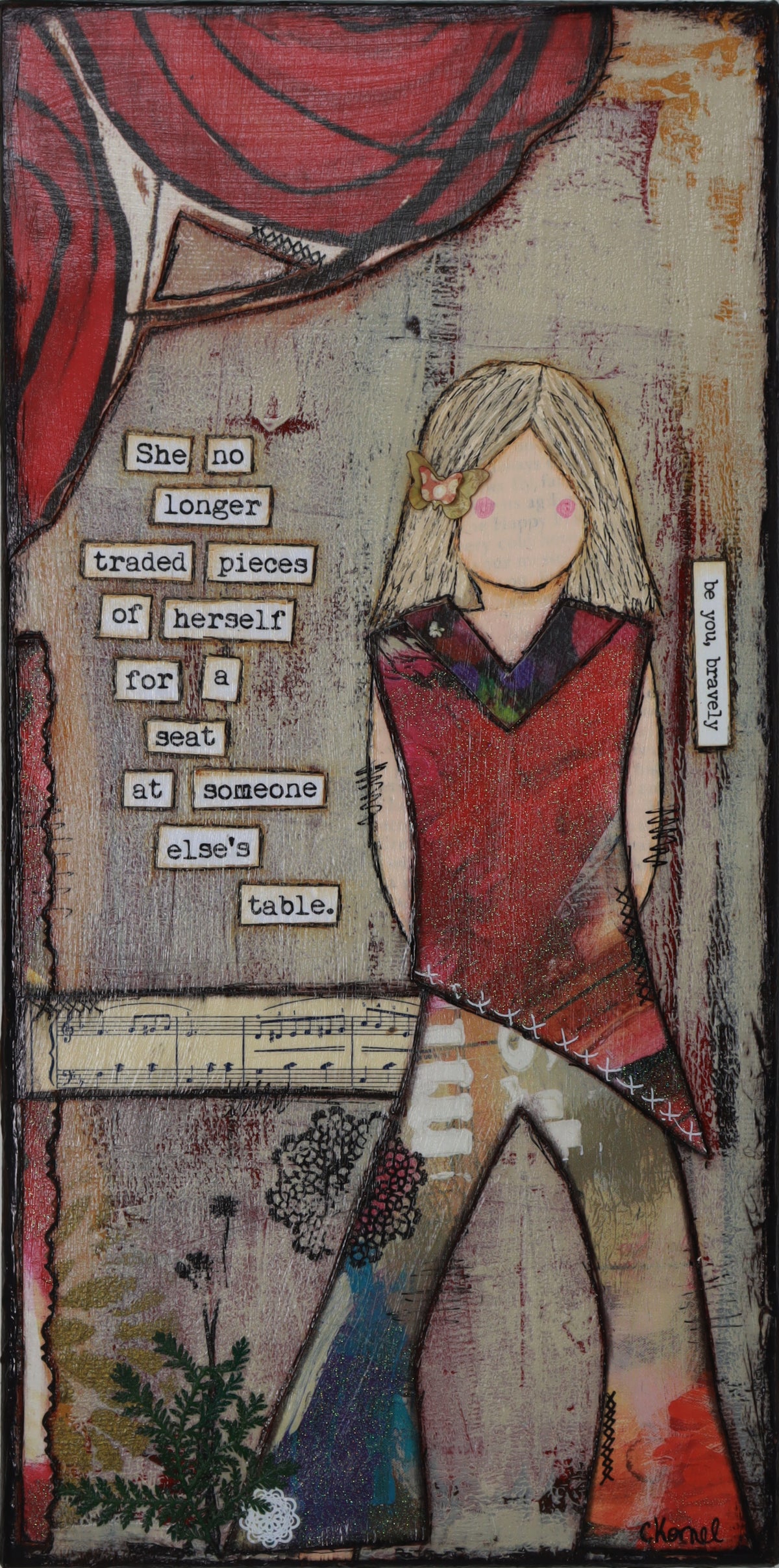 "She Art" Original Canvas - She no longer traded pieces of herself for a seat at someone else’s table.