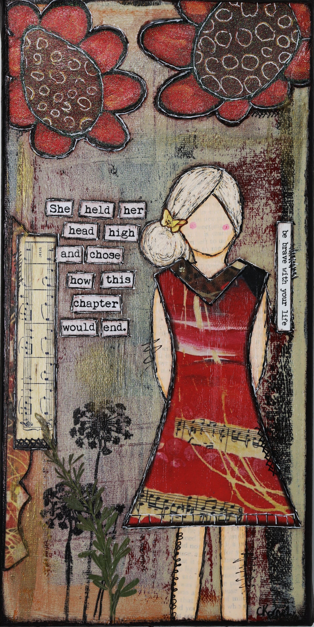 "She Art" Original Canvas -She held her head high and chose how this chapter would end.