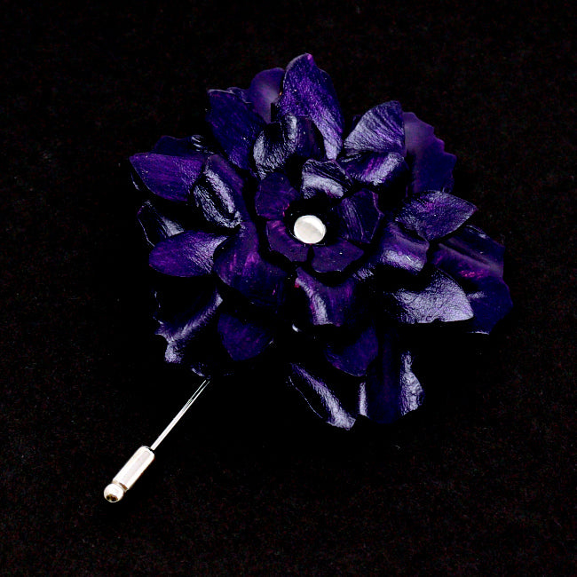 Sculpted Flower - Leather Brooch
