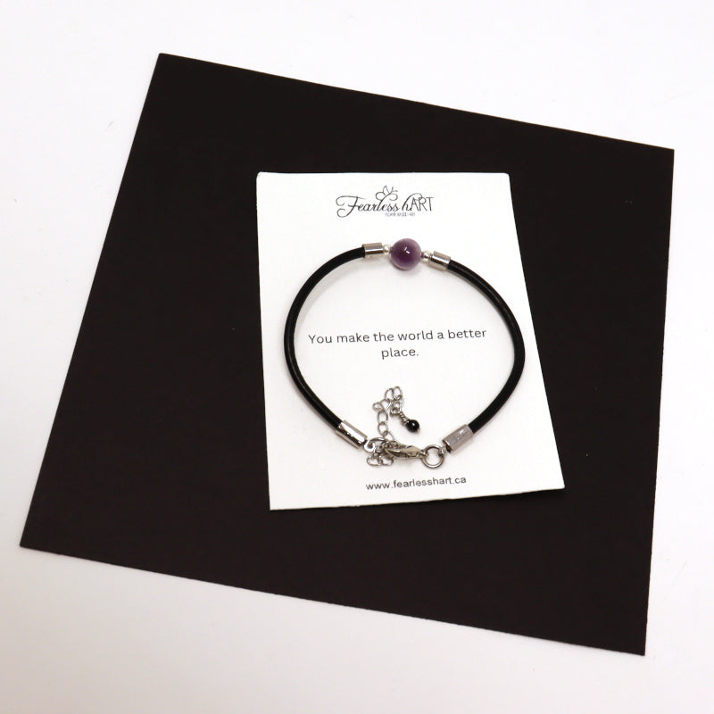 Simple Truth - Gemstone Bracelet on Leather Cord