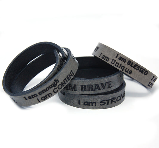 I am... Affirmation Bracelets - Leather