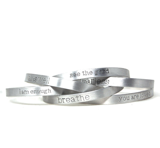 Last Look - Engraved Metal Bracelets