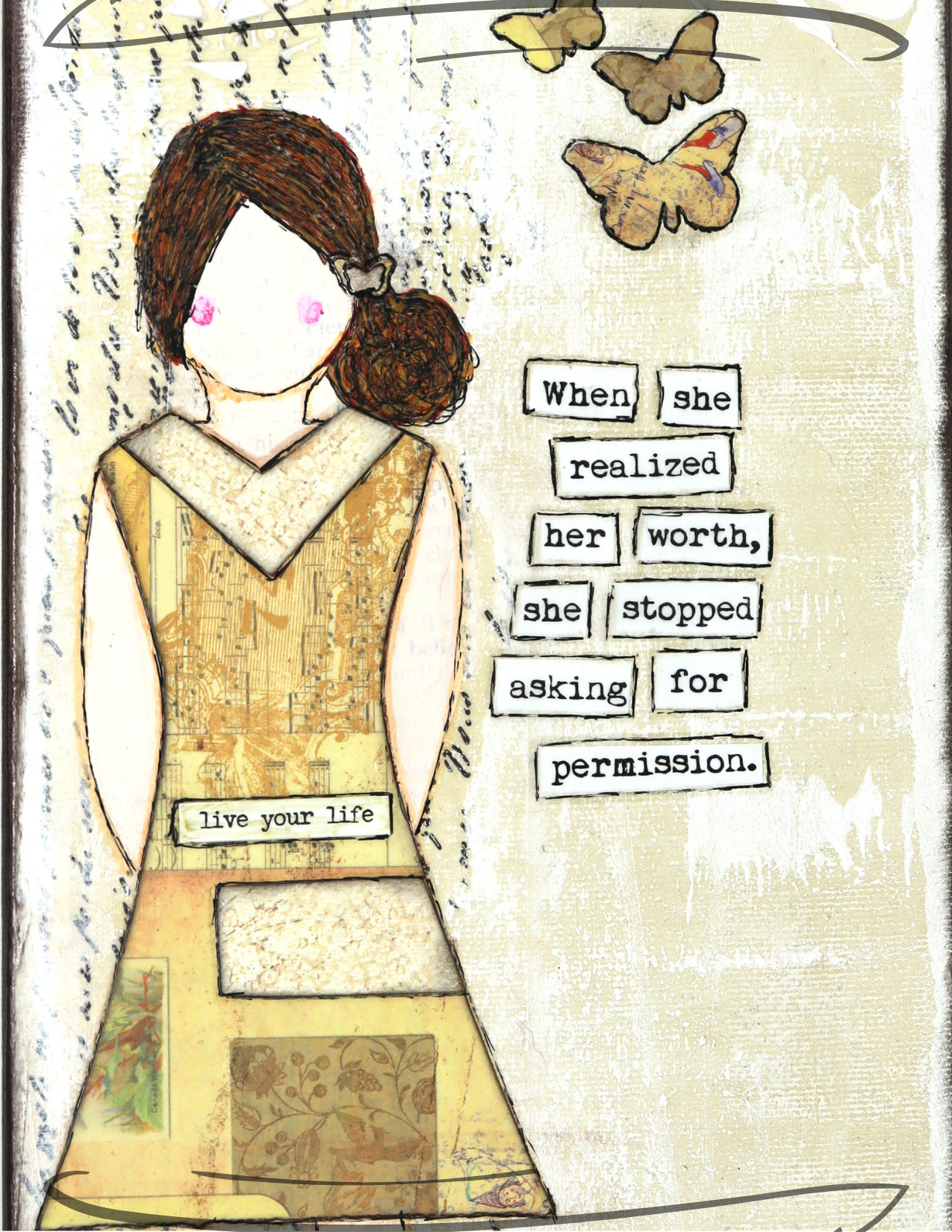 “She Art" Mounted Art Prints 6x12 - Fearless hART