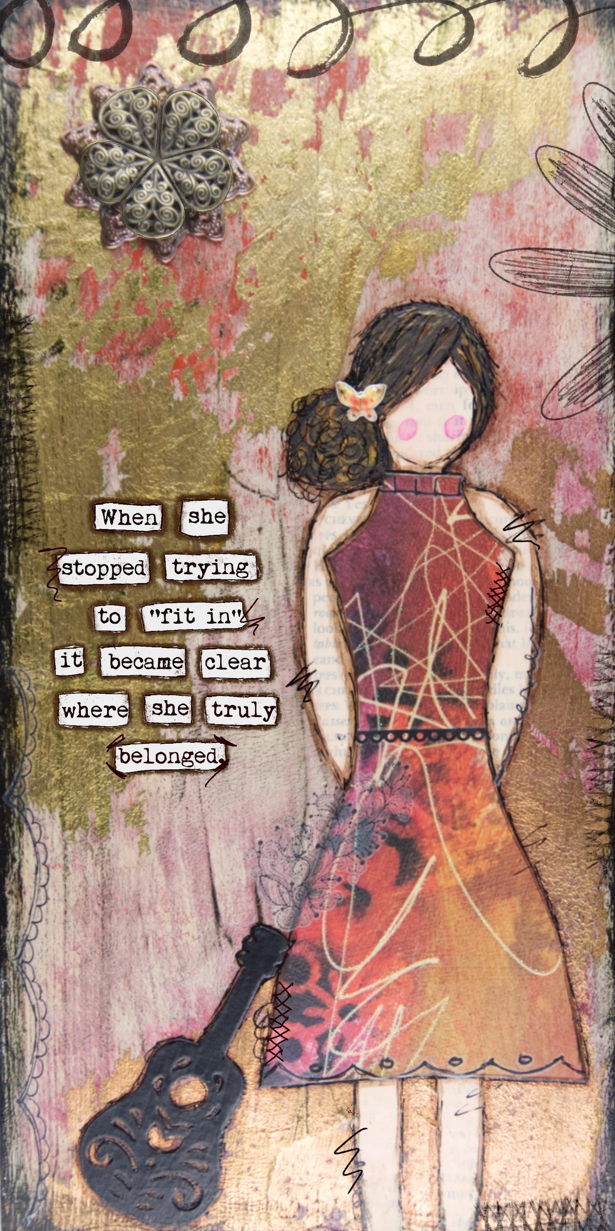 “She Art" Art Prints 'Tiles' 6x12