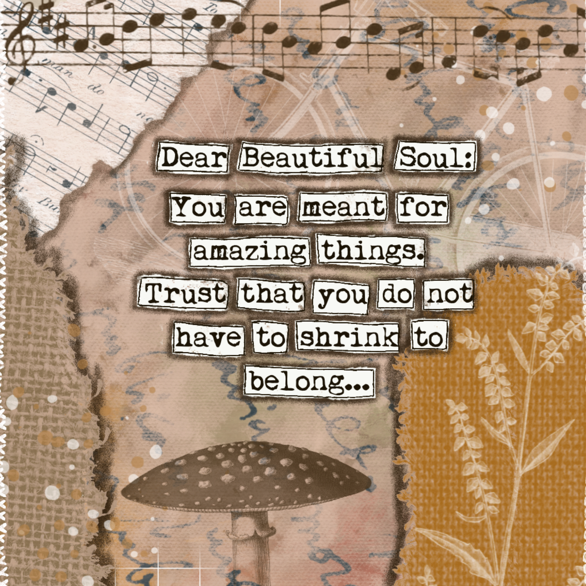 Dear Beautiful Soul Mounted Tiles 8”x8” - Fearless hART