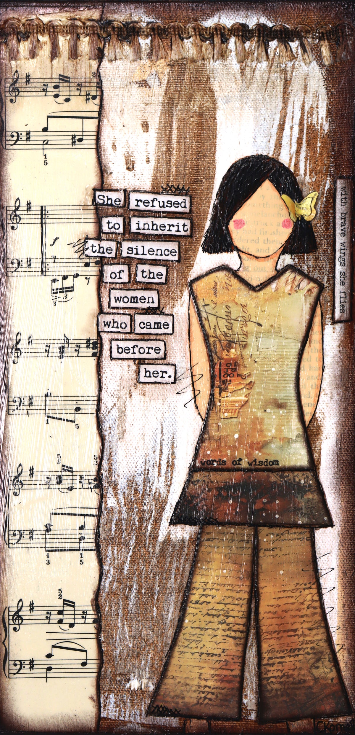 "She Art" Original Canvas - She refused to inherit the silence of the women who came before her. - Fearless hART