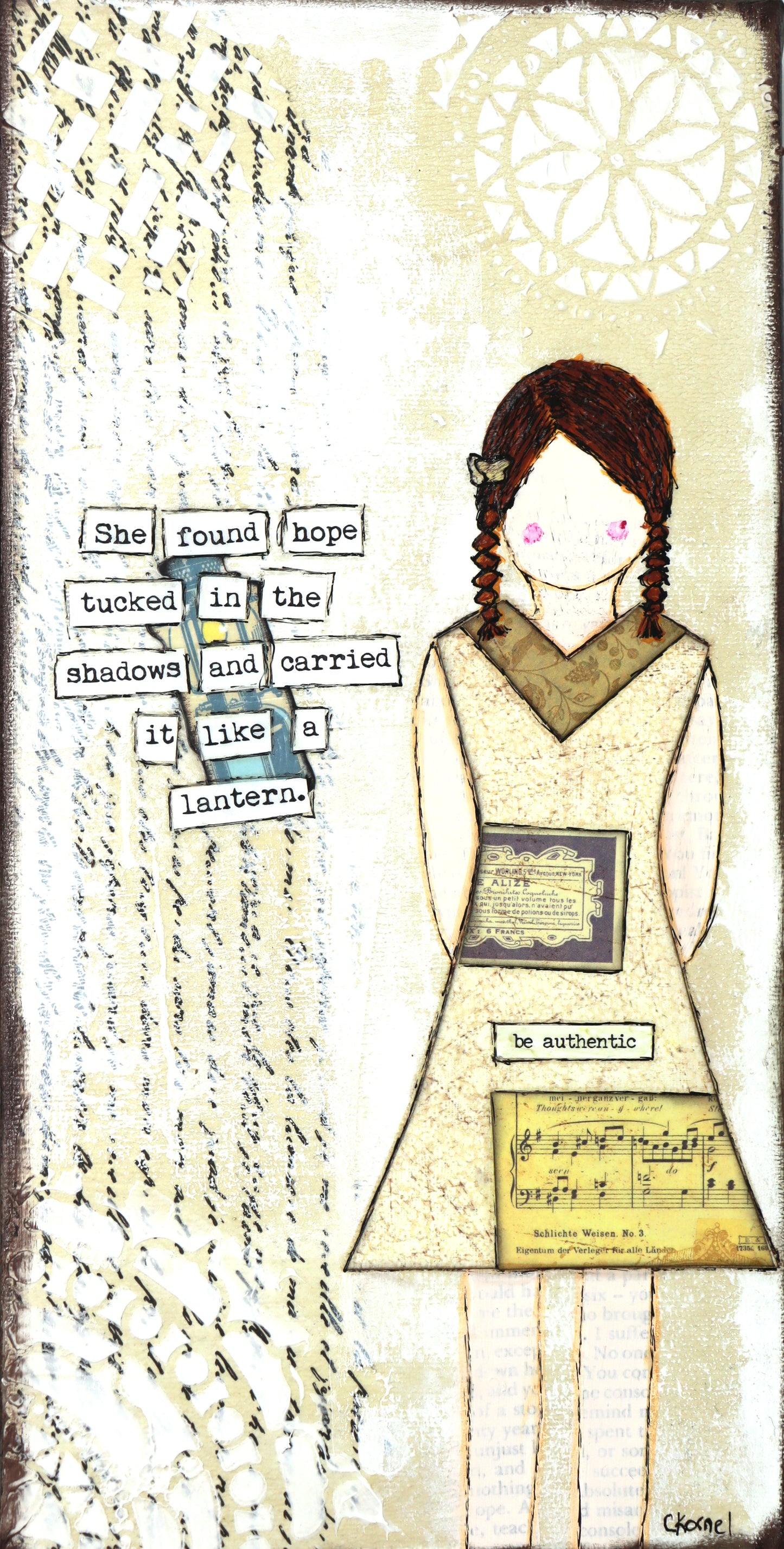 "She Art" - She found hope tucked in the shadows and carried it like a lantern.