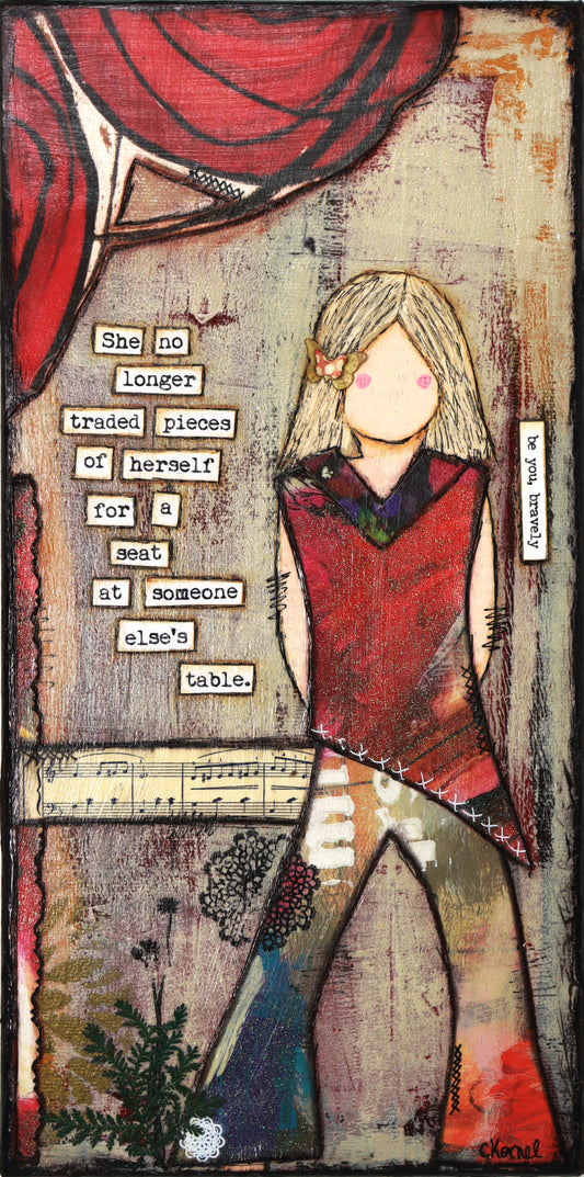 "She Art" Original Canvas - She no longer traded pieces of herself for a seat at someone else’s table. - Fearless hART