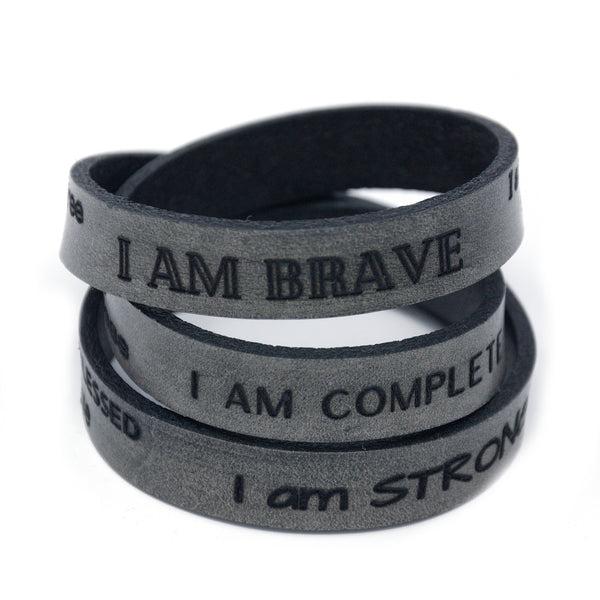 "I Am" Empowerment - Leather Wrap Bracelet